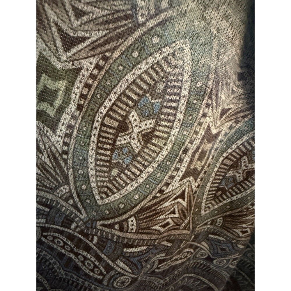One World Women's 1X Teal Paisley Ombre Waterfall Cardigan Boho Open Front - Picture 5 of 8